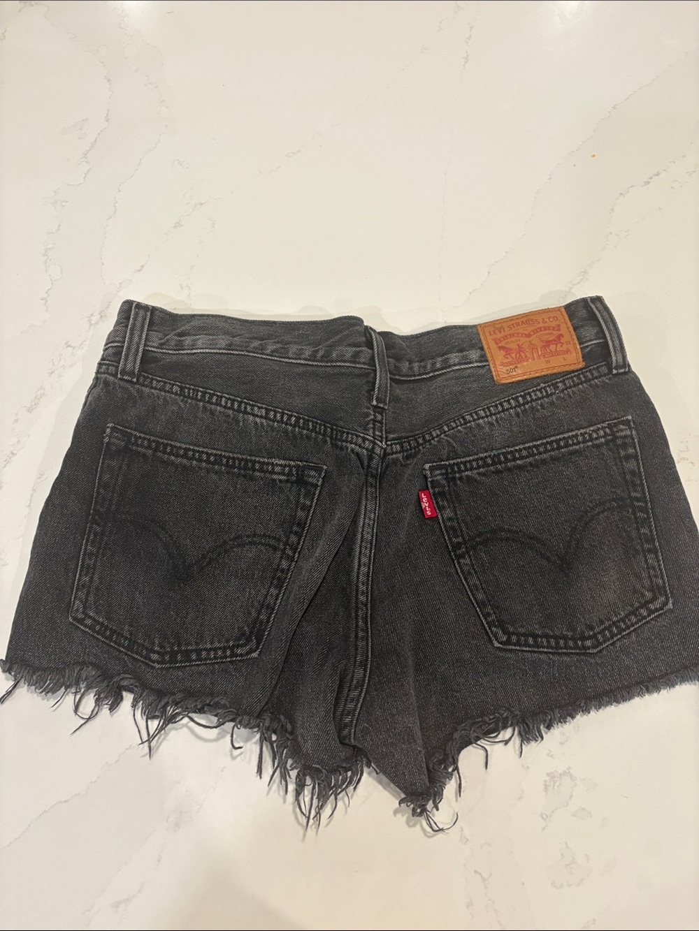 Levi's 501 button fly black jeans shorts SZ 27